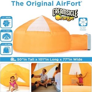 AirFort Kids Indoor Play Fort — Creamsicle Orange & White